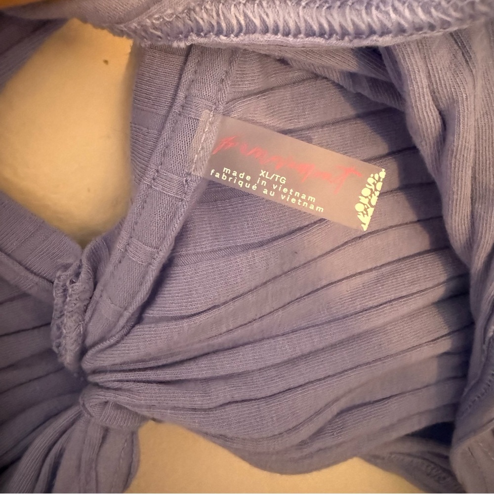 FREE PEOPLE TWIST, REVERSIBLE LONG SLEEVE, PERIWINKLE, SZ XL, NWOT - Picture 5 of 5